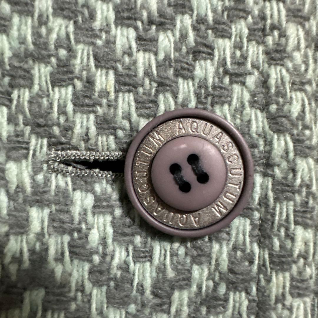 Aquascutum Coat Asian fit M US size S Mint Green Gray Authentic