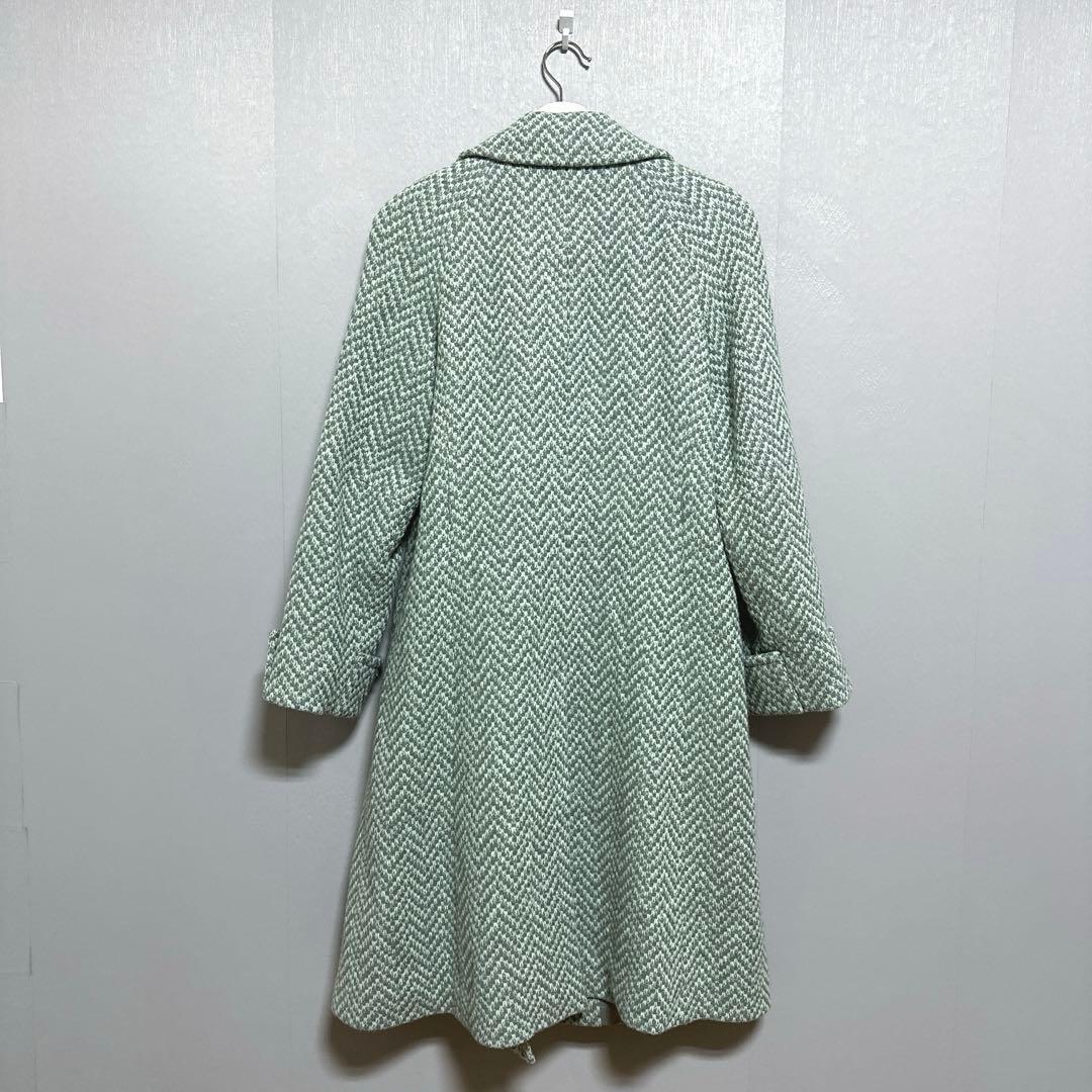 Aquascutum Coat Asian fit M US size S Mint Green Gray Authentic