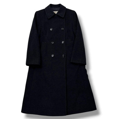 Aquascutum Long Coat Asian fit L US size M Black Authentic