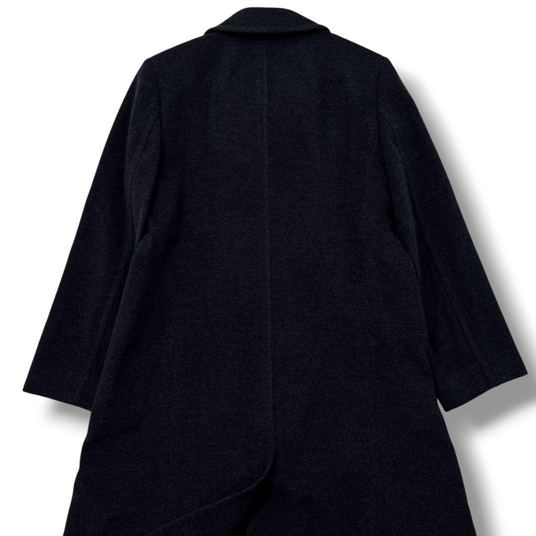 Aquascutum Long Coat Asian fit L US size M Black Authentic