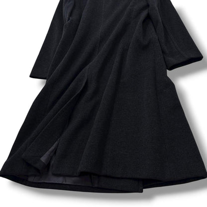 Aquascutum Long Coat Asian fit L US size M Black Authentic