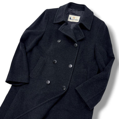 Aquascutum Long Coat Asian fit L US size M Black Authentic