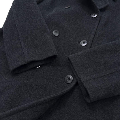 Aquascutum Long Coat Asian fit L US size M Black Authentic