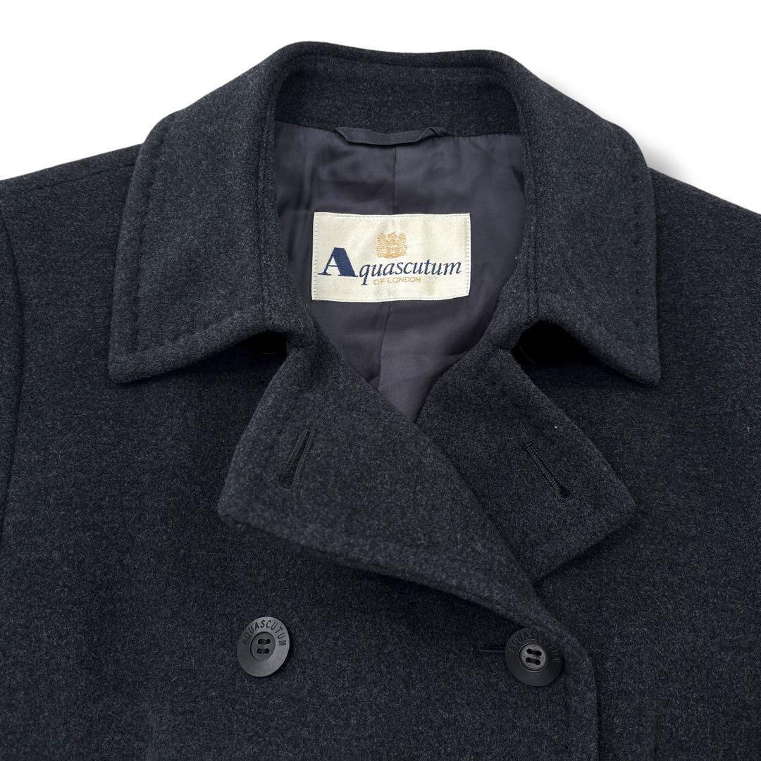 Aquascutum Long Coat Asian fit L US size M Black Authentic
