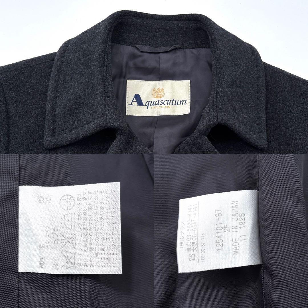 Aquascutum Long Coat Asian fit L US size M Black Authentic