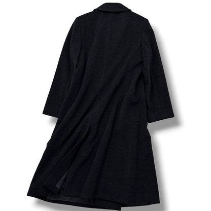 Aquascutum Long Coat Asian fit L US size M Black Authentic
