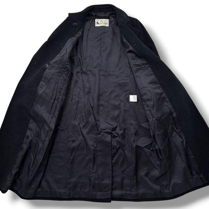 Aquascutum Long Coat Asian fit L US size M Black Authentic