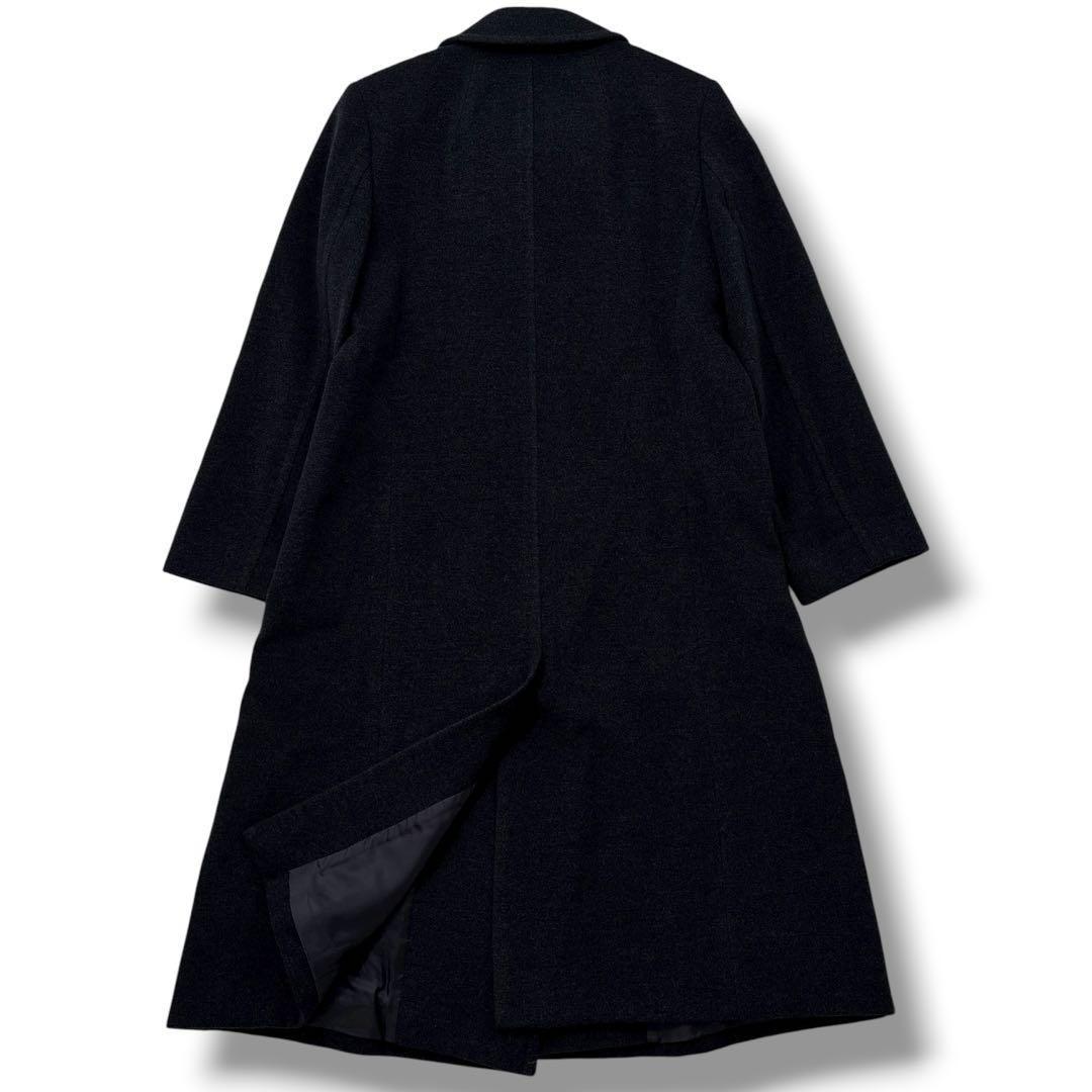 Aquascutum Long Coat Asian fit L US size M Black Authentic