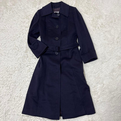 Aquascutum Long Coat Asian fit S US size XS Navy Authentic