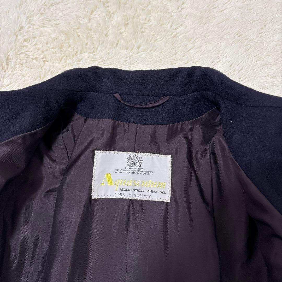 Aquascutum Long Coat Asian fit S US size XS Navy Authentic