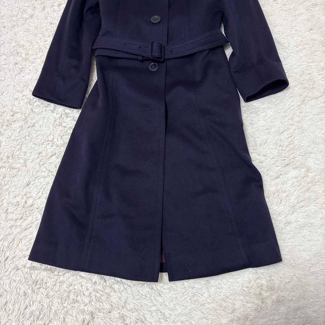 Aquascutum Long Coat Asian fit S US size XS Navy Authentic