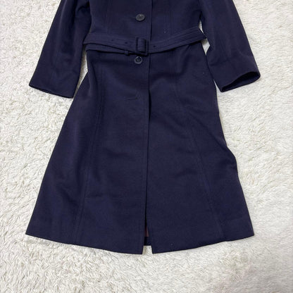 Aquascutum Long Coat Asian fit S US size XS Navy Authentic