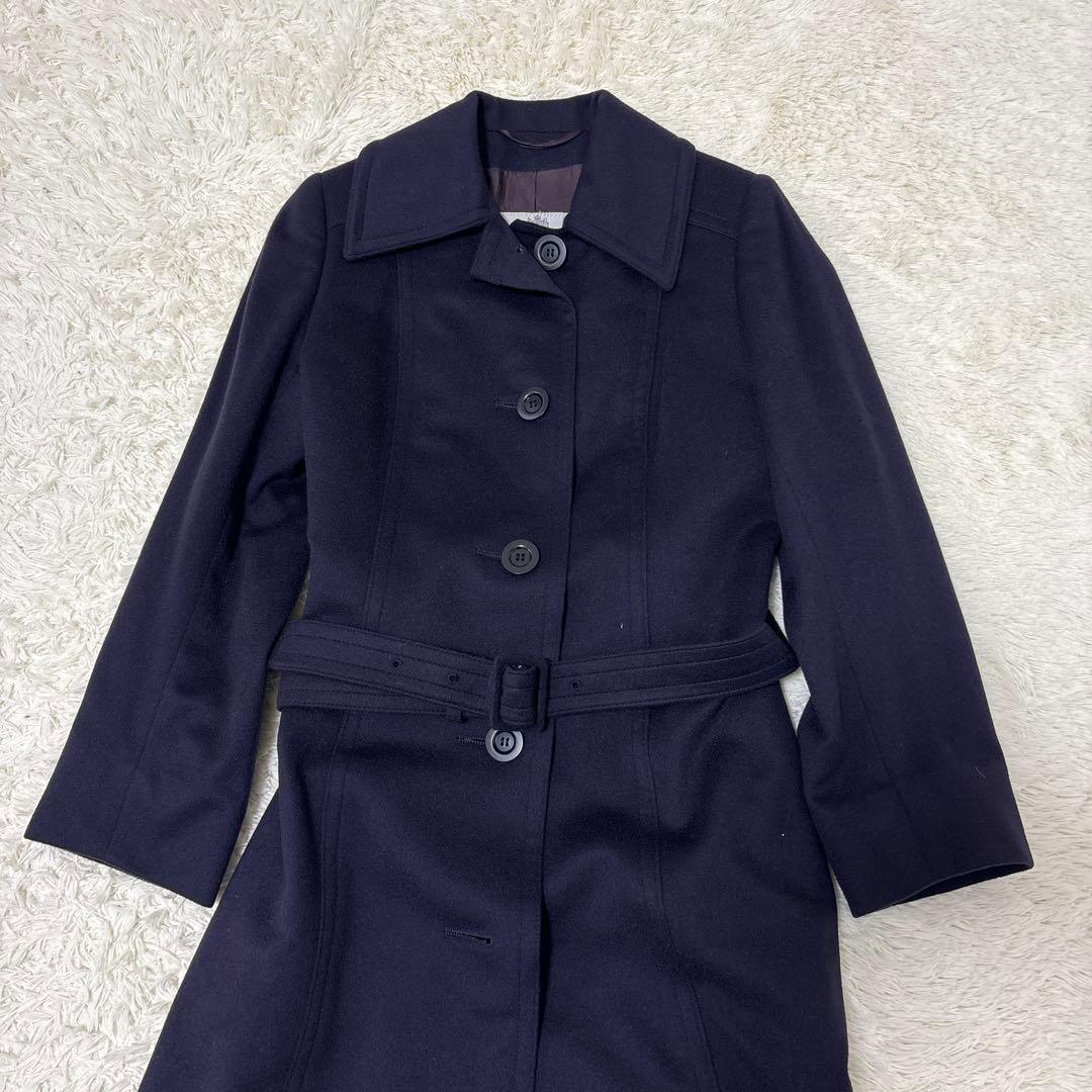 Aquascutum Long Coat Asian fit S US size XS Navy Authentic