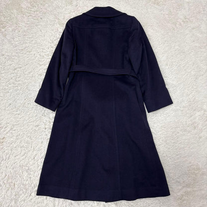 Aquascutum Long Coat Asian fit S US size XS Navy Authentic
