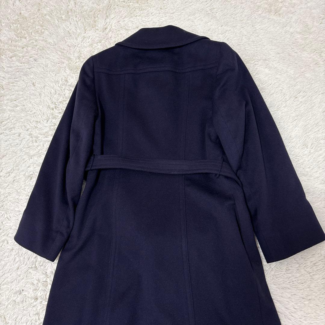 Aquascutum Long Coat Asian fit S US size XS Navy Authentic