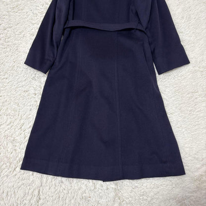 Aquascutum Long Coat Asian fit S US size XS Navy Authentic