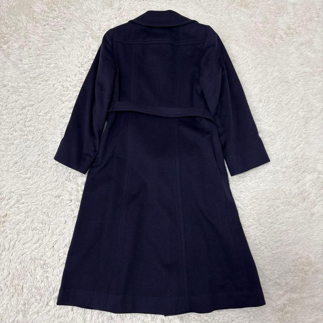 Aquascutum Long Coat Asian fit S US size XS Navy Authentic