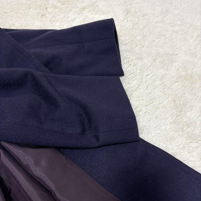 Aquascutum Long Coat Asian fit S US size XS Navy Authentic