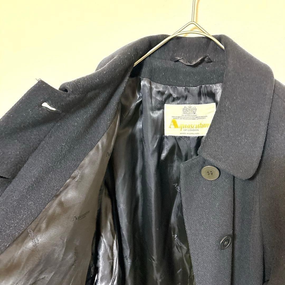 Aquascutum Coat FREE SIZE Navy Authentic