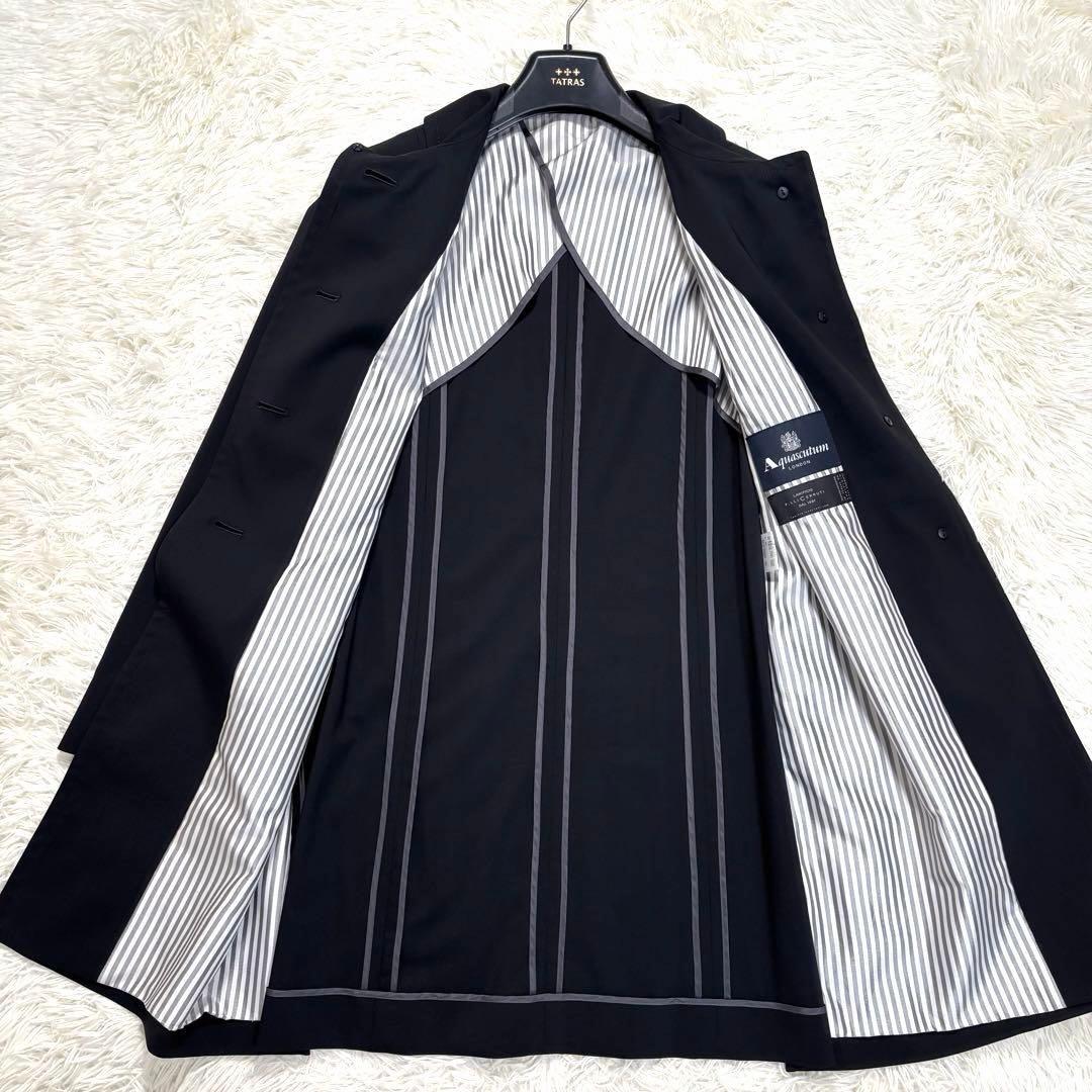 Aquascutum LANIFICIO F.LLI CERRUTI Coat Asian fit XL US size L Black Authentic