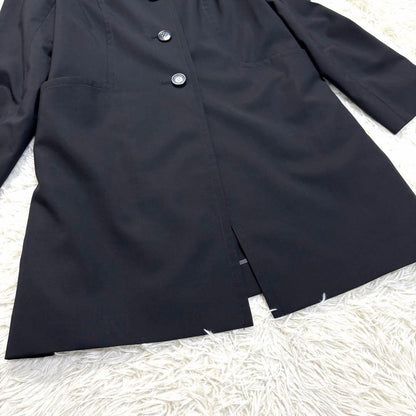 Aquascutum LANIFICIO F.LLI CERRUTI Coat Asian fit XL US size L Black Authentic