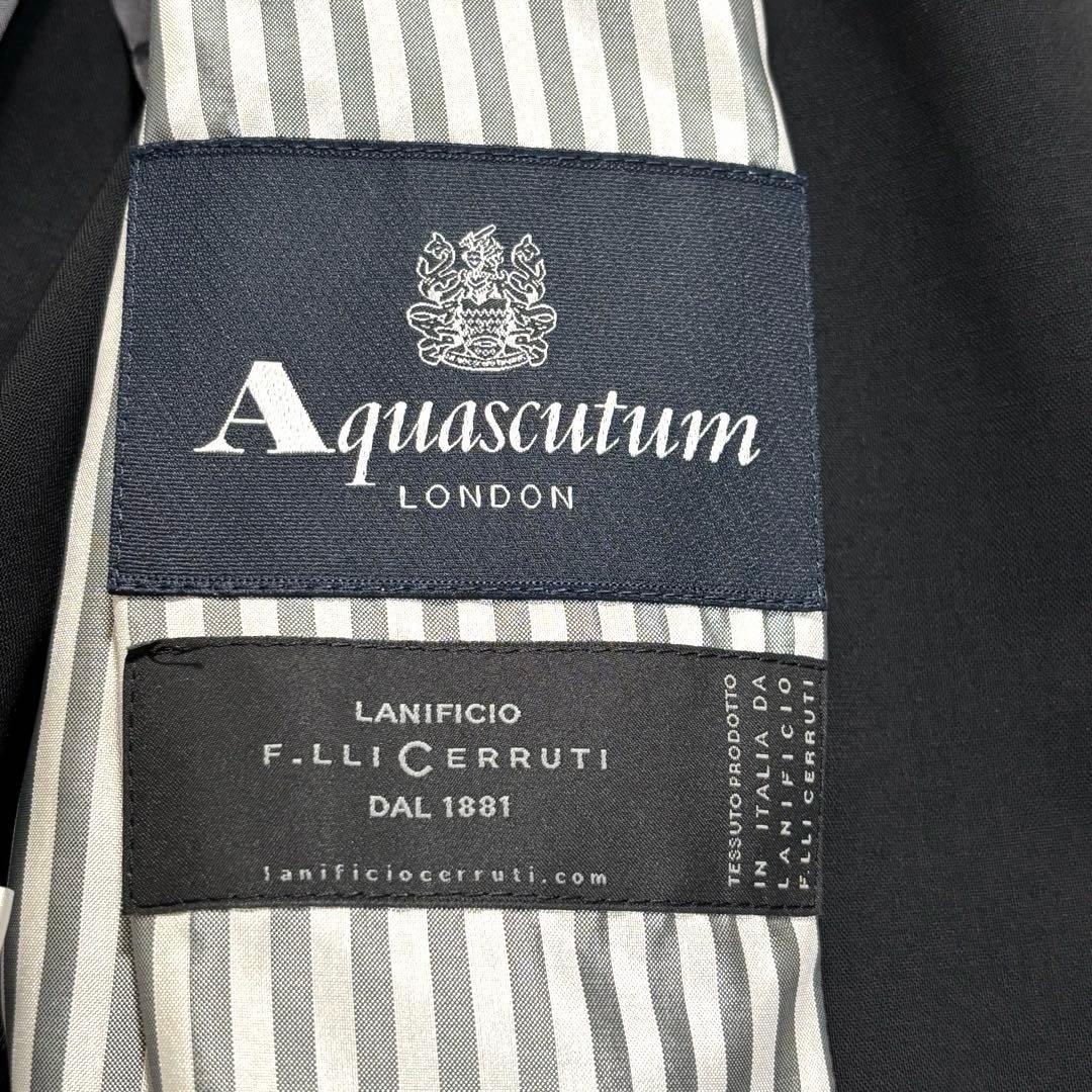 Aquascutum LANIFICIO F.LLI CERRUTI Coat Asian fit XL US size L Black Authentic