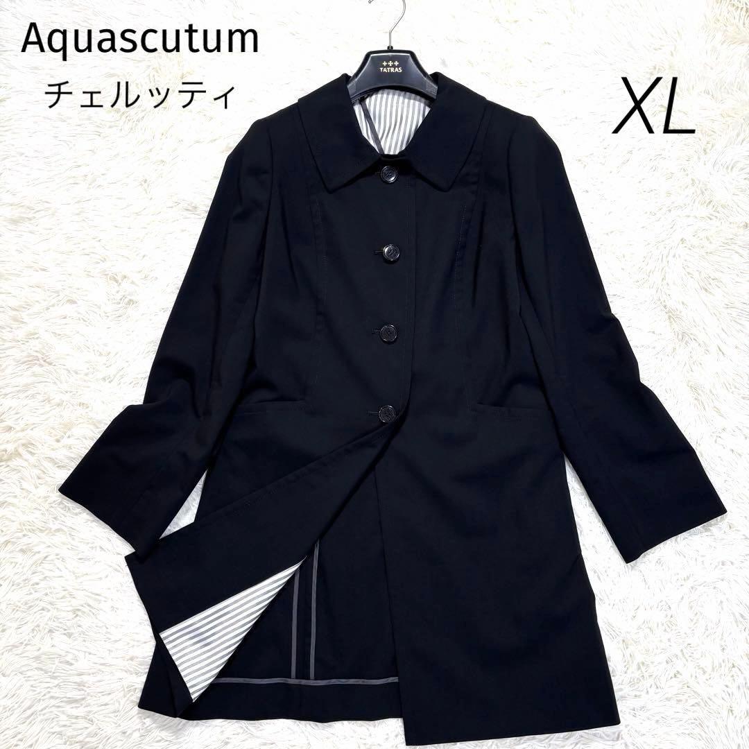 Aquascutum LANIFICIO F.LLI CERRUTI Coat Asian fit XL US size L Black Authentic