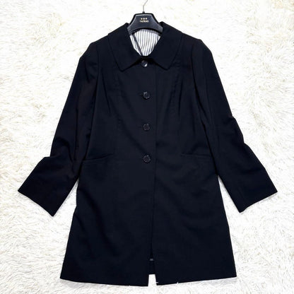 Aquascutum LANIFICIO F.LLI CERRUTI Coat Asian fit XL US size L Black Authentic