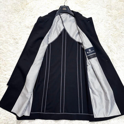 Aquascutum LANIFICIO F.LLI CERRUTI Coat Asian fit XL US size L Black Authentic