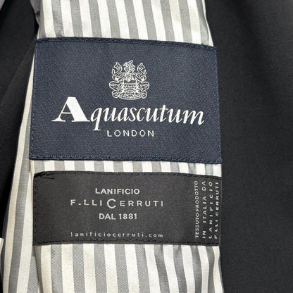 Aquascutum LANIFICIO F.LLI CERRUTI Coat Asian fit XL US size L Black Authentic