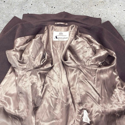 Aquascutum Chester Coat Asian fit XL US size L Brown Authentic