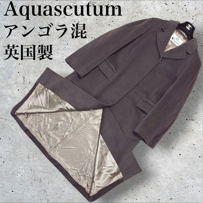 Aquascutum Chester Coat Asian fit XL US size L Brown Authentic