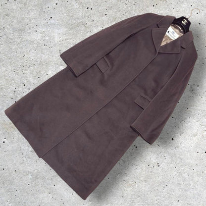 Aquascutum Chester Coat Asian fit XL US size L Brown Authentic