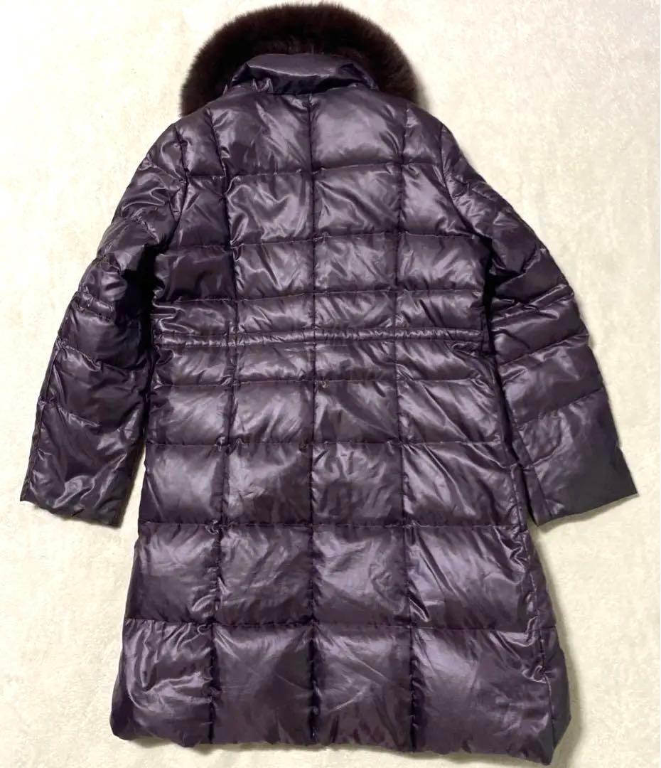 Aquascutum Down Long Coat Asian fit M US size S Purple Authentic