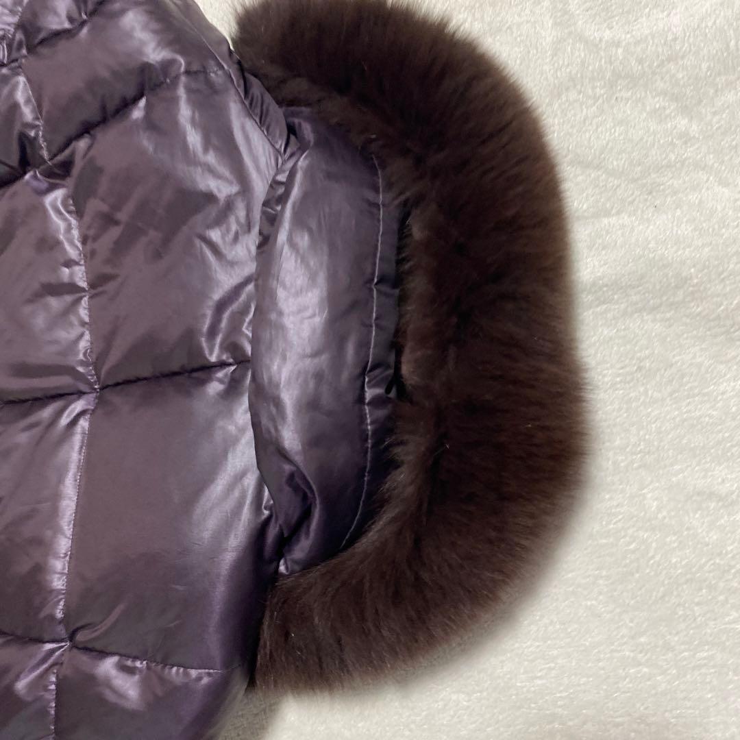 Aquascutum Down Long Coat Asian fit M US size S Purple Authentic