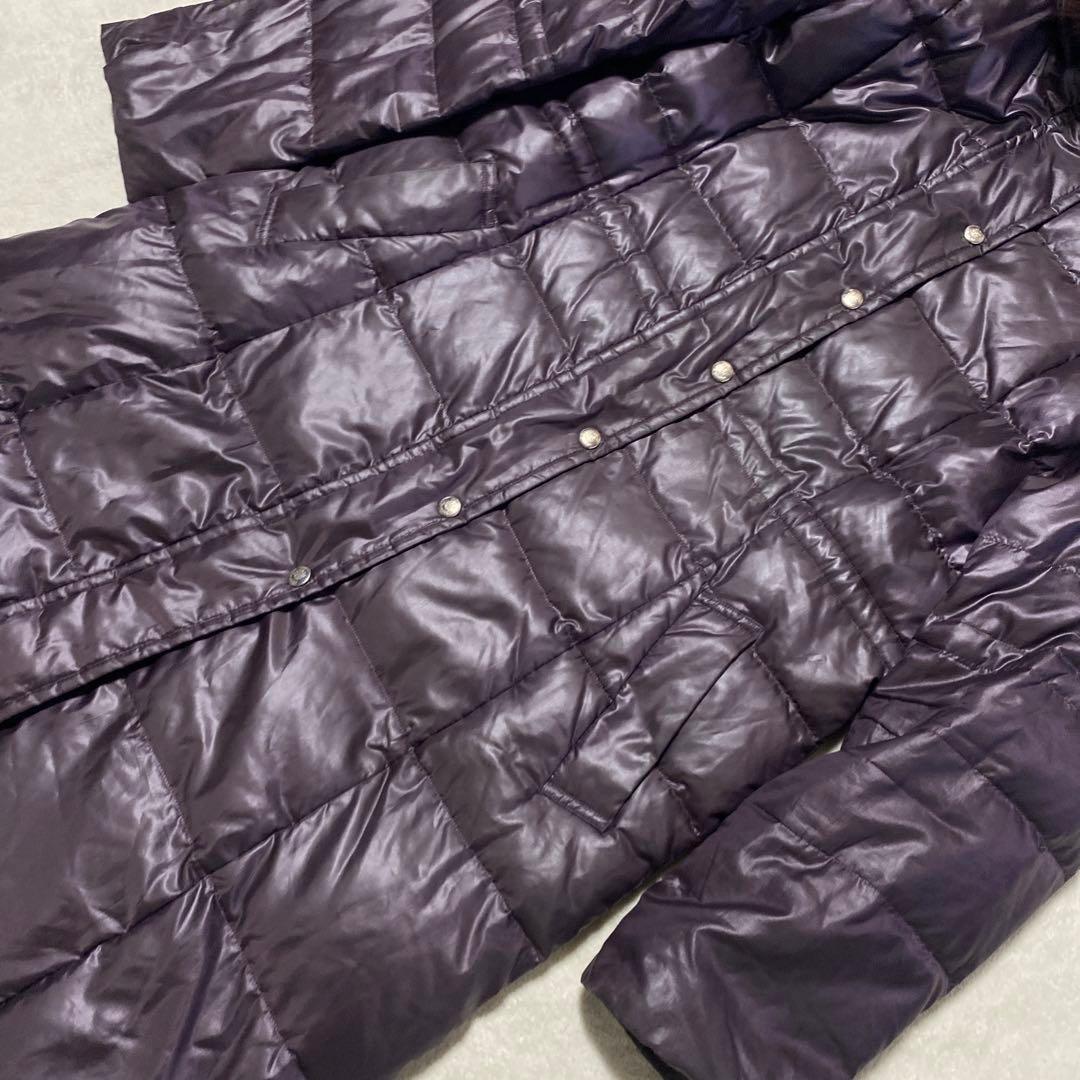 Aquascutum Down Long Coat Asian fit M US size S Purple Authentic