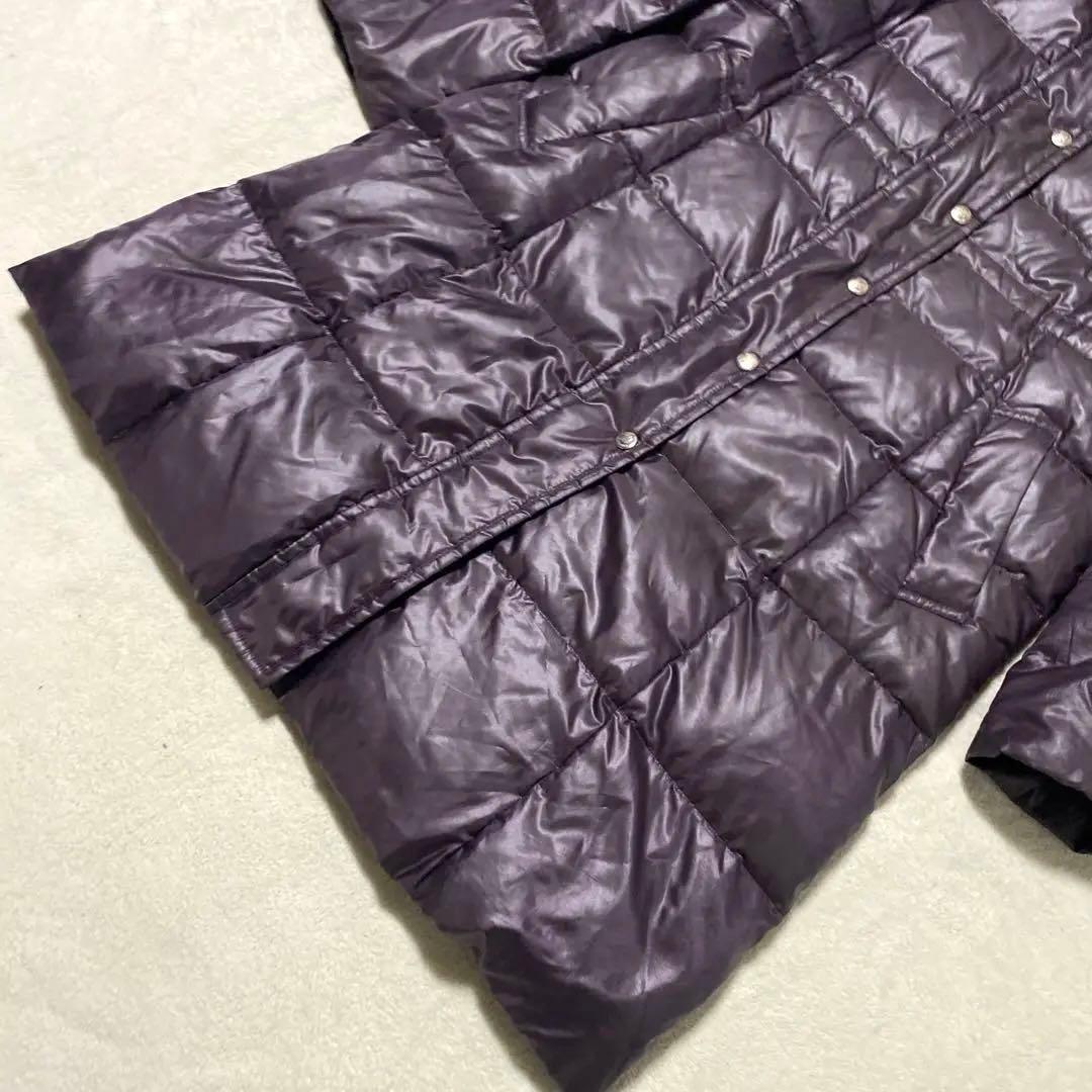 Aquascutum Down Long Coat Asian fit M US size S Purple Authentic