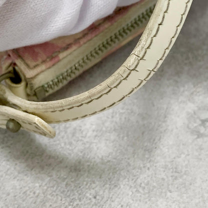 Christian Dior Saddle Bag Handbag Shoulder Trotter Pink White Pouch Purse PVC