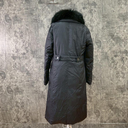 Aquascutum Long Down Coat Asian fit L US size M Black Authentic