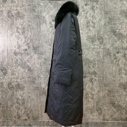 Aquascutum Long Down Coat Asian fit L US size M Black Authentic