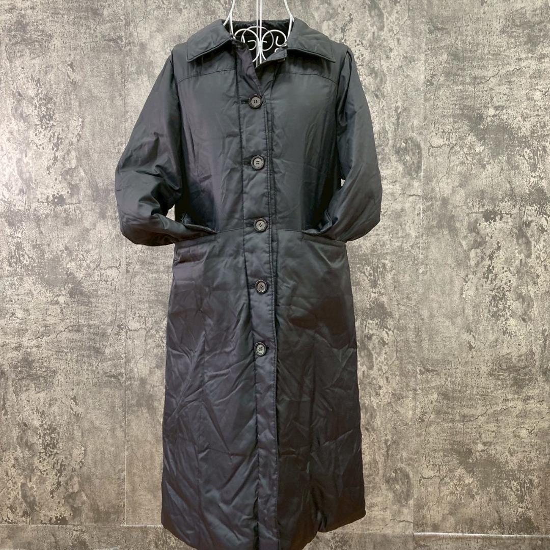 Aquascutum Long Down Coat Asian fit L US size M Black Authentic