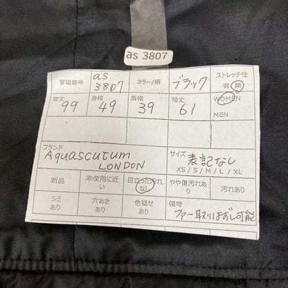 Aquascutum Long Down Coat Asian fit L US size M Black Authentic