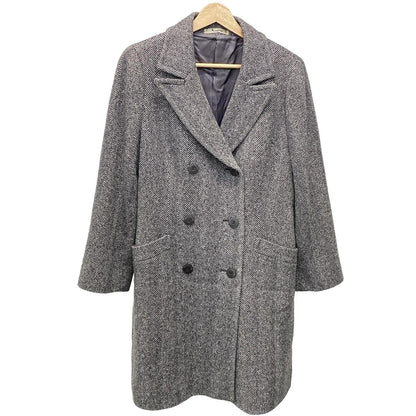 Aquascutum Coat Dark Navy Light Gray Authentic