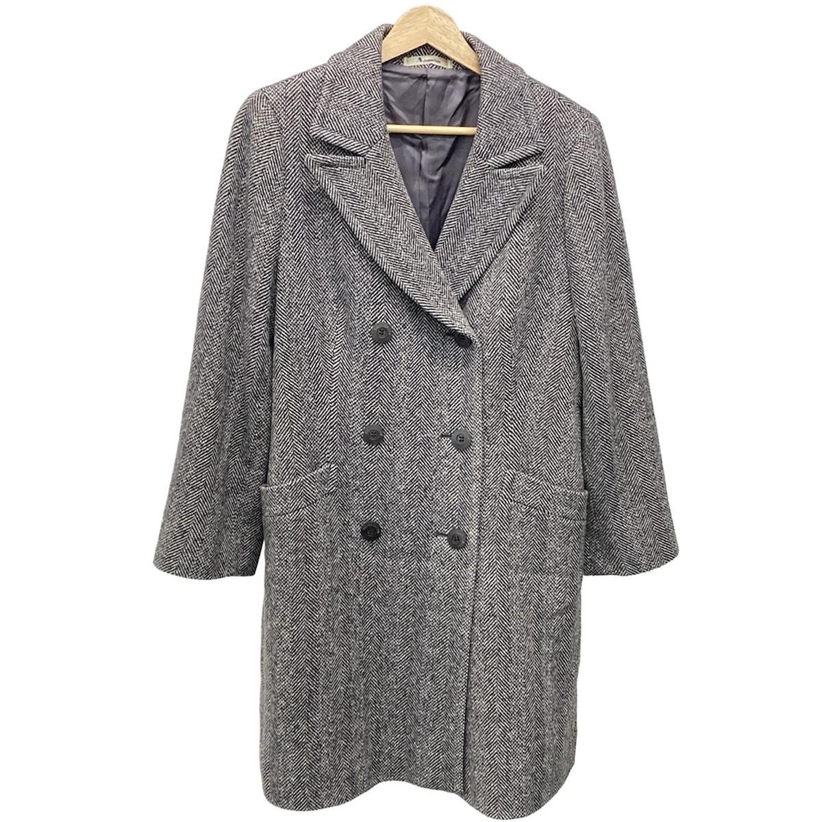 Aquascutum Coat Dark Navy Light Gray Authentic