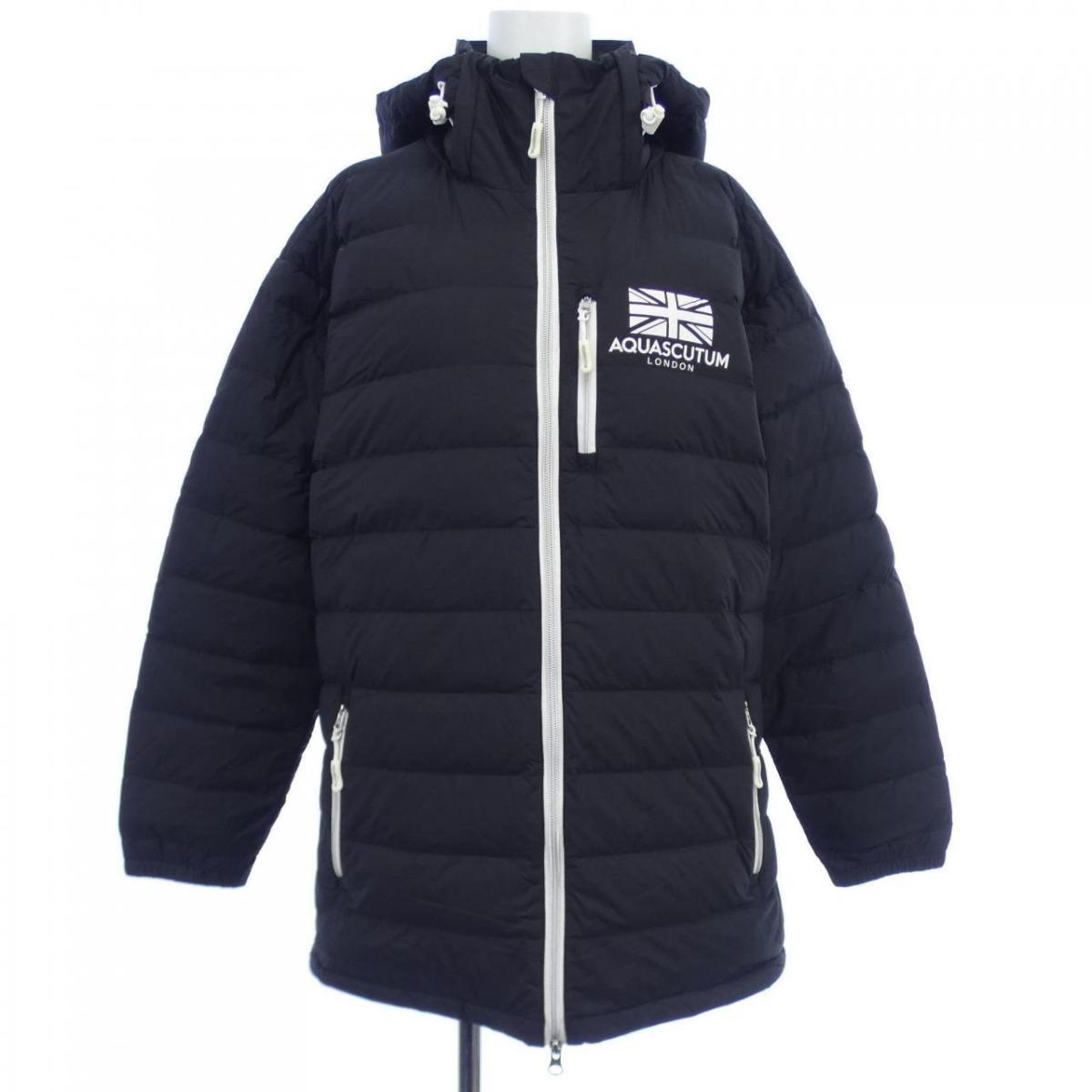 Aquascutum Down Jacket Coat Size 10 Black Authentic