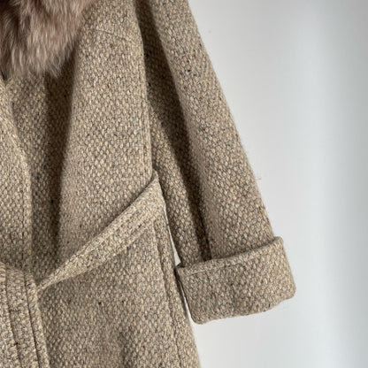 Aquascutum Gown Wool Coat Beige Authentic