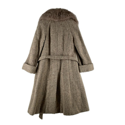 Aquascutum Gown Wool Coat Beige Authentic