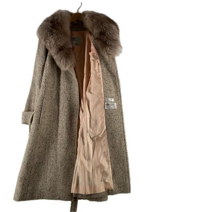 Aquascutum Gown Wool Coat Beige Authentic