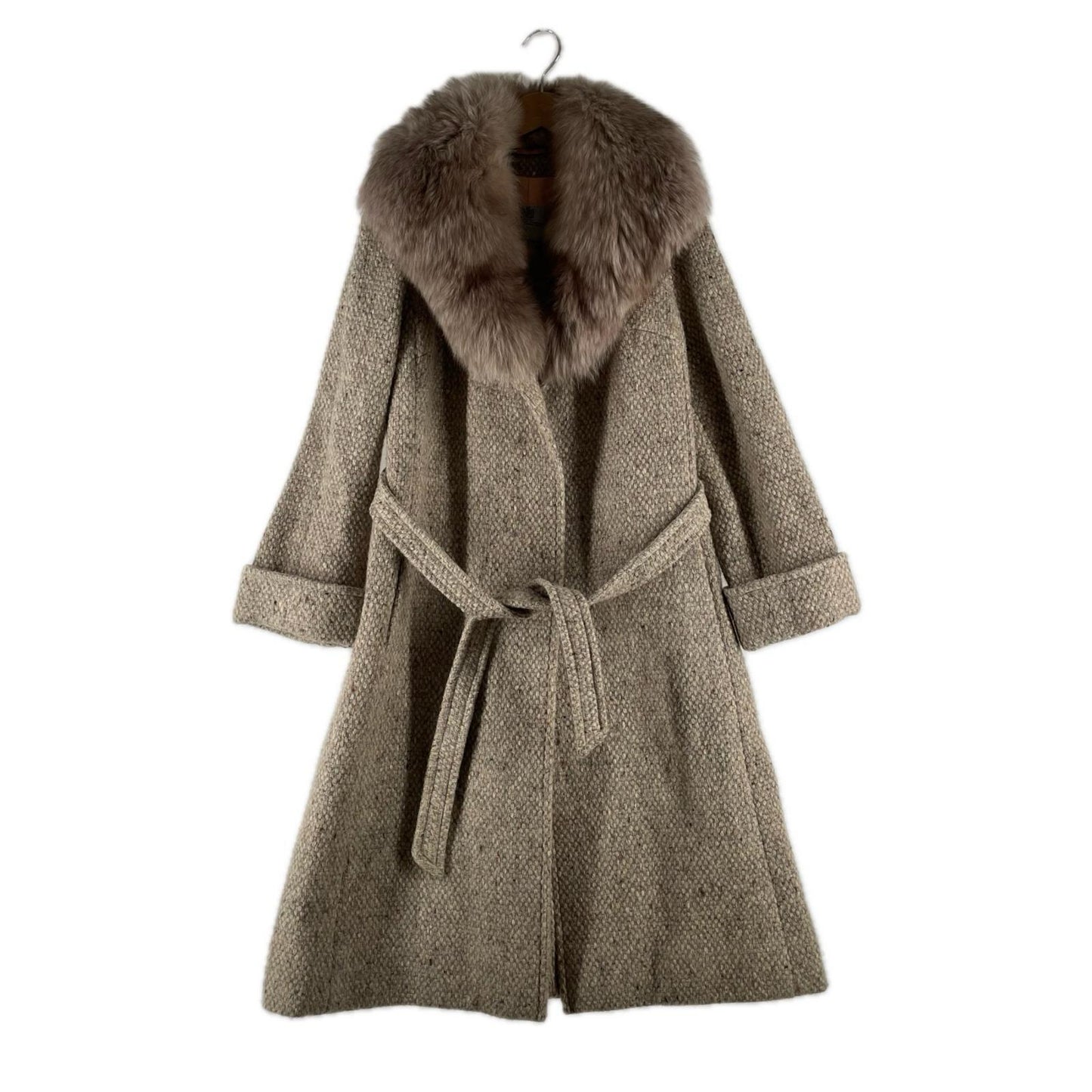 Aquascutum Gown Wool Coat Beige Authentic