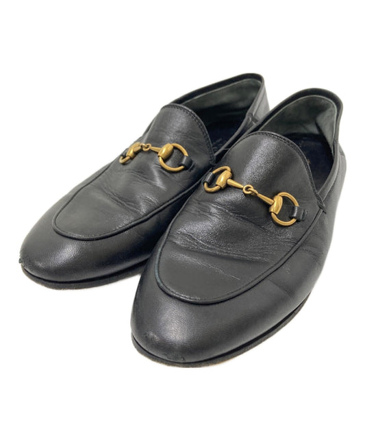 GUCCI Loafers Shoes Horse Bit EU 36.5 US 6.5 Leather Black Authentic